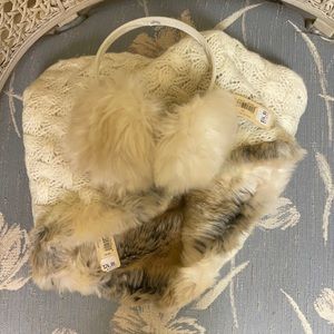 Fuzzy Ear Muffs with matching fur scarf